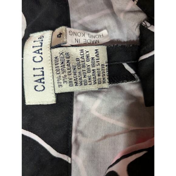 Mod black skinny cigarette pants w/martini cocktail and wine glass print size 4 - Picture 3 of 7